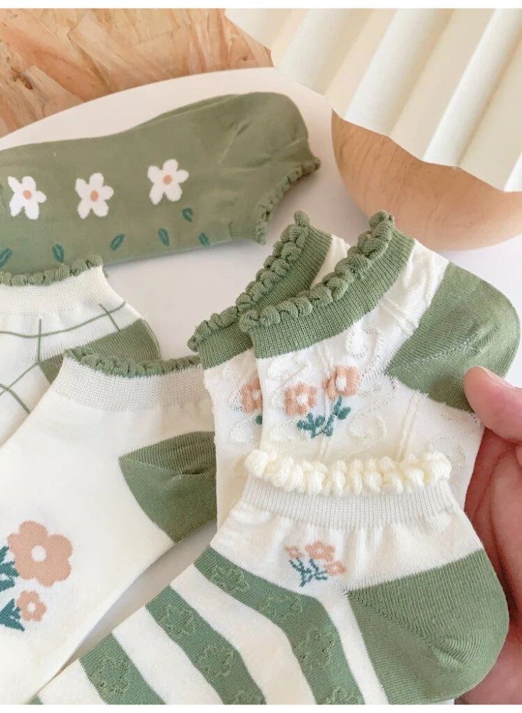 Trendora Women's Cotton Blend Ankle Socks, 6 Pairs, Mixed Colours, Plain Weave, Regular Size, Casual Comfort, Modern Style - Image 5